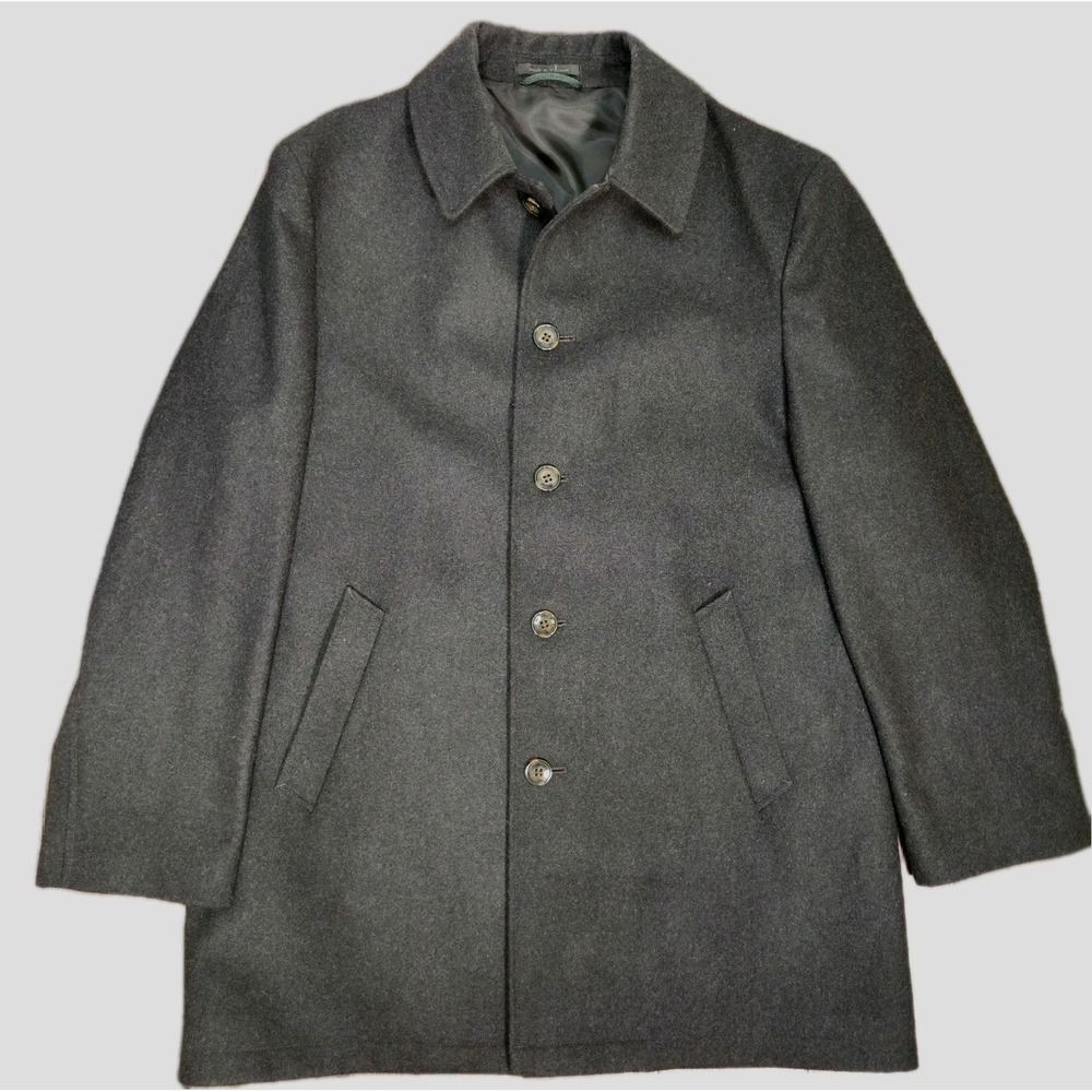 Lauren Ralph Lauren Mens Classic-Fit Wool Blend Coat 44R Charcoal Business
